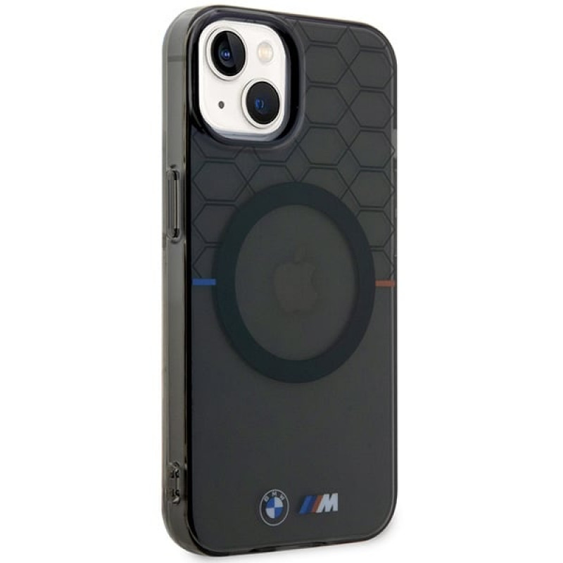 BMW BMHMP14SHGPK Pattern MagSafe -kovakotelo Apple iPhone 14 -puhelimelle, harmaa