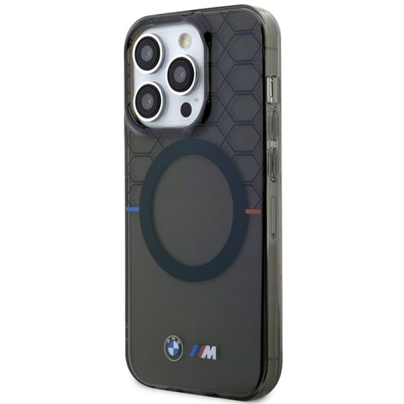 BMW BMHMP14LHGPK Pattern MagSafe -kovakotelo Apple iPhone 14 Pro -puhelimelle, harmaa
