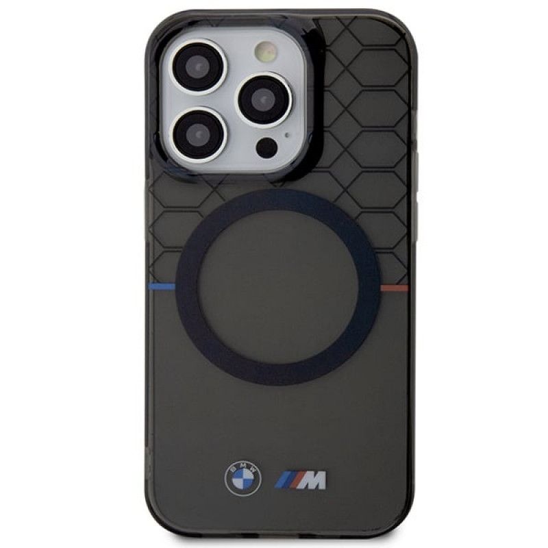 BMW BMHMP14LHGPK Pattern MagSafe -kovakotelo Apple iPhone 14 Pro -puhelimelle, harmaa