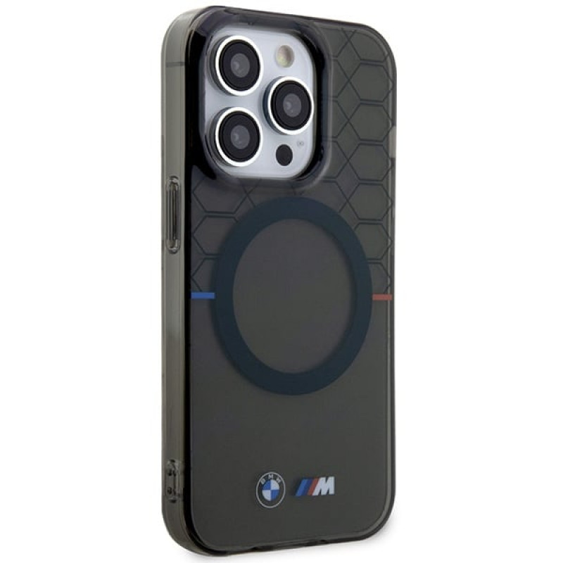 BMW BMHMP14LHGPK Pattern MagSafe -kovakotelo Apple iPhone 14 Pro -puhelimelle, harmaa