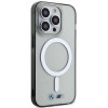 BMW BMHMP14LHCRS Silver Ring MagSafe -kovakotelo Apple iPhone 14 Pro -puhelimelle, läpinäkyvä