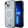 BMW BMHMP14SHCRS Silver Ring MagSafe -kovakotelo Apple iPhone 14 -puhelimelle, läpinäkyvä