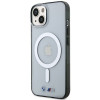 BMW BMHMP14SHCRS Silver Ring MagSafe -kovakotelo Apple iPhone 14 -puhelimelle, läpinäkyvä