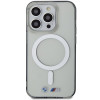 BMW BMHMP14XHCRS Silver Ring MagSafe -kovakotelo Apple iPhone 14 Pro Max -puhelimelle, läpinäkyvä