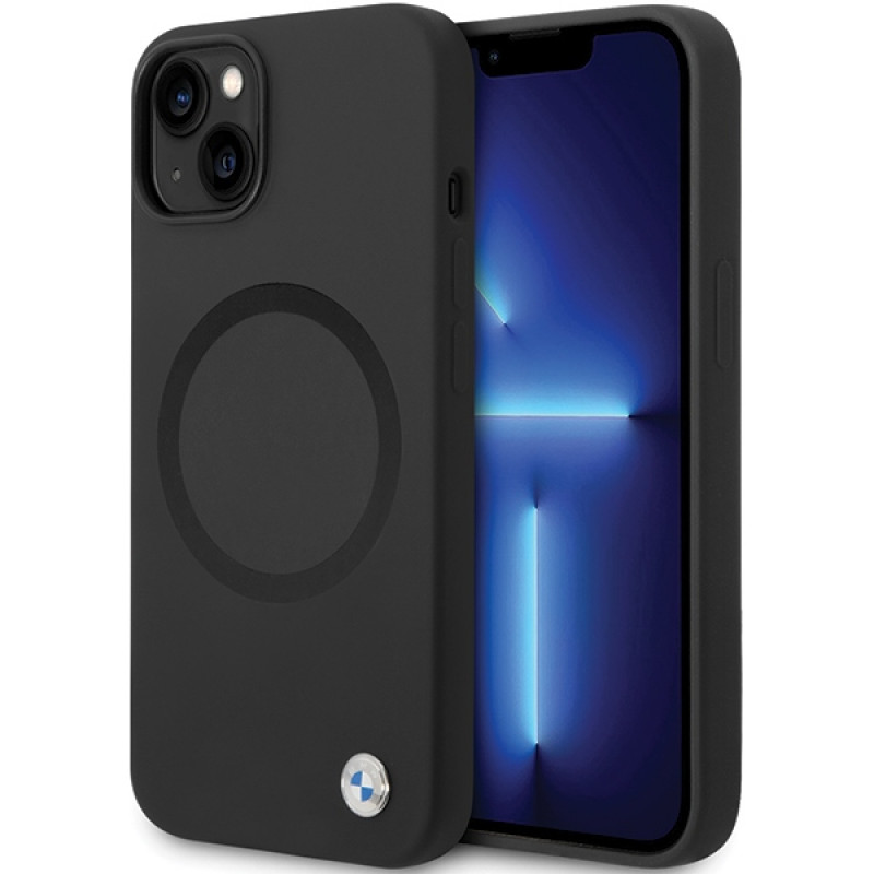 BMW BMHMP14SSILBK2 Signature Liquid Silicone MagSafe -kuori Apple iPhone 14 -puhelimelle, musta