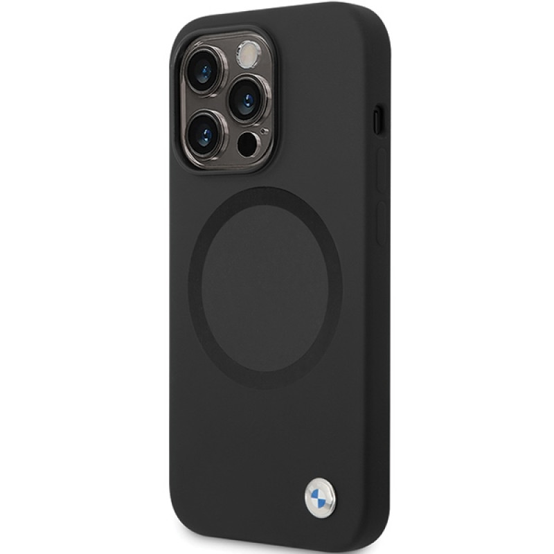 BMW BMHMP14XSILBK2 Signature Liquid Silicone MagSafe -suojakotelo Apple iPhone 14 Pro Max -puhelimelle, musta