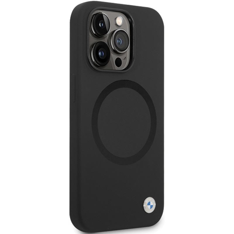 BMW BMHMP14XSILBK2 Signature Liquid Silicone MagSafe -suojakotelo Apple iPhone 14 Pro Max -puhelimelle, musta