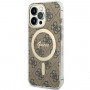Guess GUHMP13LH4STW 4G MagSafe -kovakotelo Apple iPhone 13 Pro -puhelimelle, ruskea
