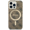Guess GUHMP13LH4STW 4G MagSafe -kovakotelo Apple iPhone 13 Pro -puhelimelle, ruskea