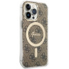 Guess GUHMP13LH4STW 4G MagSafe -kovakotelo Apple iPhone 13 Pro -puhelimelle, ruskea