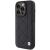 BMW BMHCP15X22RQDK Leather Quilted -nahkakotelo Apple iPhone 15 Pro Max -puhelimelle, musta