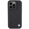 BMW BMHCP15X22RQDK Leather Quilted -nahkakotelo Apple iPhone 15 Pro Max -puhelimelle, musta