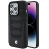 BMW BMHCP15X22RPSK Leather Seats Pattern -kovakotelo Apple iPhone 15 Pro Max -puhelimelle, musta