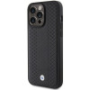 BMW BMHCP15X22RFGK Leather Diamond Pattern -kotelo Apple iPhone 15 Pro Max -puhelimelle, musta