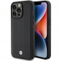 BMW BMHCP15L22RFGK Leather Diamond Pattern -kuori Apple iPhone 15 Pro -puhelimelle, musta