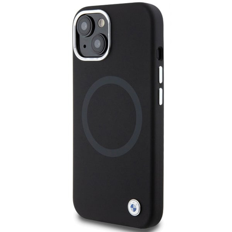 BMW BMHMP15SSILBK2 Signature Liquid Silicone MagSafe -suojakotelo Apple iPhone 15 -puhelimelle, musta