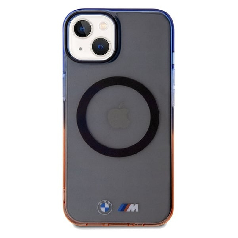 BMW BMHMP15MHTGE Gradient Bumper MagSafe -kovakotelo Apple iPhone 15 Plus / 14 Plus -puhelimelle, harmaa