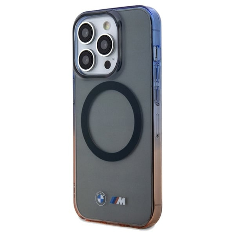 BMW BMHMP15XHTGE Gradient Bumper MagSafe -kovakotelo Apple iPhone 15 Pro Max -puhelimelle, harmaa