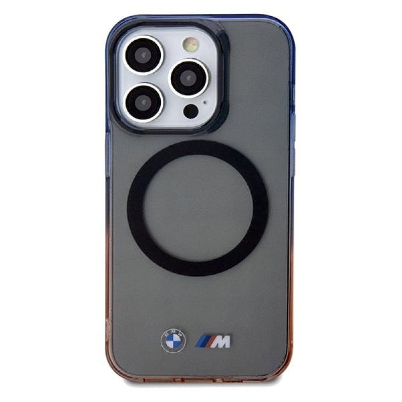 BMW BMHMP15XHTGE Gradient Bumper MagSafe -kovakotelo Apple iPhone 15 Pro Max -puhelimelle, harmaa