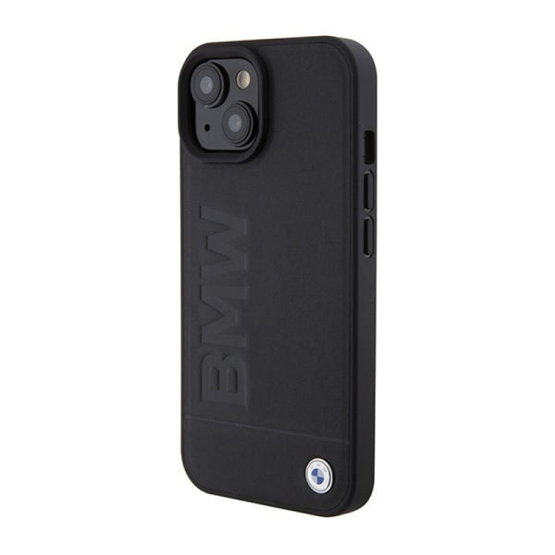 BMW BMHMP15SSLLBK Signature Logo Imprint MagSafe -kovakotelo Apple iPhone 15 -puhelimelle, musta