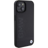 BMW BMHMP15MSLLBK Leather Hot Stamp MagSafe -nahkakotelo Apple iPhone 15 Plus / 14 Plus -puhelimelle, musta