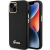 Guess GUHCP15SSMBSLK Silicone Script Metal Logo & Frame -kovakotelo Apple iPhone 15 / 14 / 13 -puhelimelle, musta