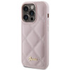 Guess GUHCP15LPSQSQSP Quilted Metal Logo -kovakotelo Apple iPhone 15 Pro -puhelimelle, pinkki