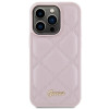 Guess GUHCP15LPSQSQSP Quilted Metal Logo -kovakotelo Apple iPhone 15 Pro -puhelimelle, pinkki