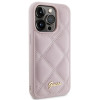Guess GUHCP15LPSQSQSP Quilted Metal Logo -kovakotelo Apple iPhone 15 Pro -puhelimelle, pinkki