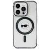 Karl Lagerfeld KLHMP15LHKHNOTK IML Karl's Head MagSafe -kovakotelo Apple iPhone 15 Pro -puhelimelle, läpinäkyvä