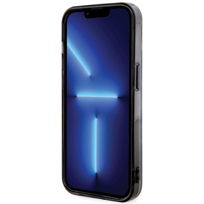 Karl Lagerfeld KLHMP15LHKHNOTK IML Karl's Head MagSafe -kovakotelo Apple iPhone 15 Pro -puhelimelle, läpinäkyvä