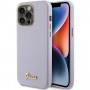 Guess GUHCP15XPGMCSL Glitter Glossy Script -kovakotelo Apple iPhone 15 Pro Max -puhelimelle, liila