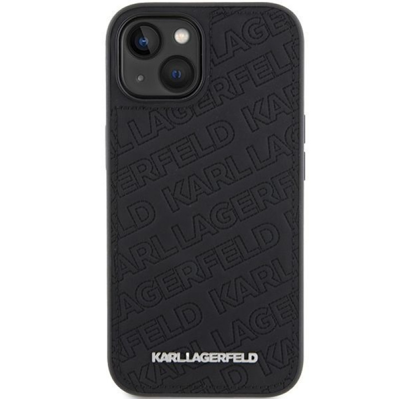 Karl Lagerfeld KLHCP15SPQKPMK Quilted K Pattern -kovakotelo Apple iPhone 15 -puhelimelle, musta
