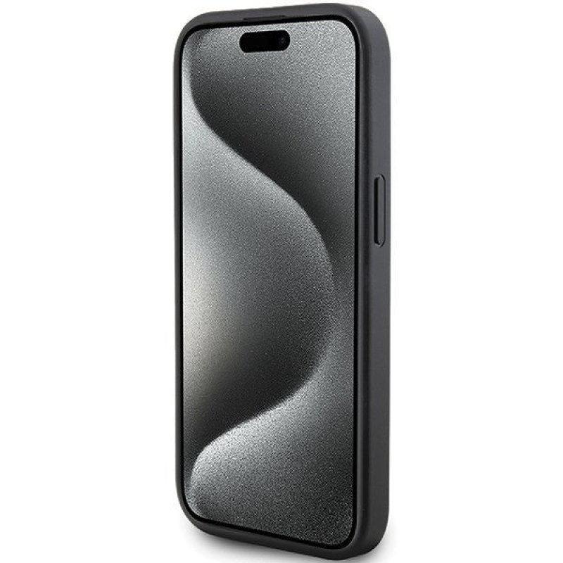 Karl Lagerfeld KLHCP15SPQKPMK Quilted K Pattern -kovakotelo Apple iPhone 15 -puhelimelle, musta