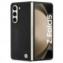 BMW BMHCZFD5SLLBK Signature Logo Imprint -kovakotelo Samsung Galaxy Z Fold5 -puhelimelle, musta