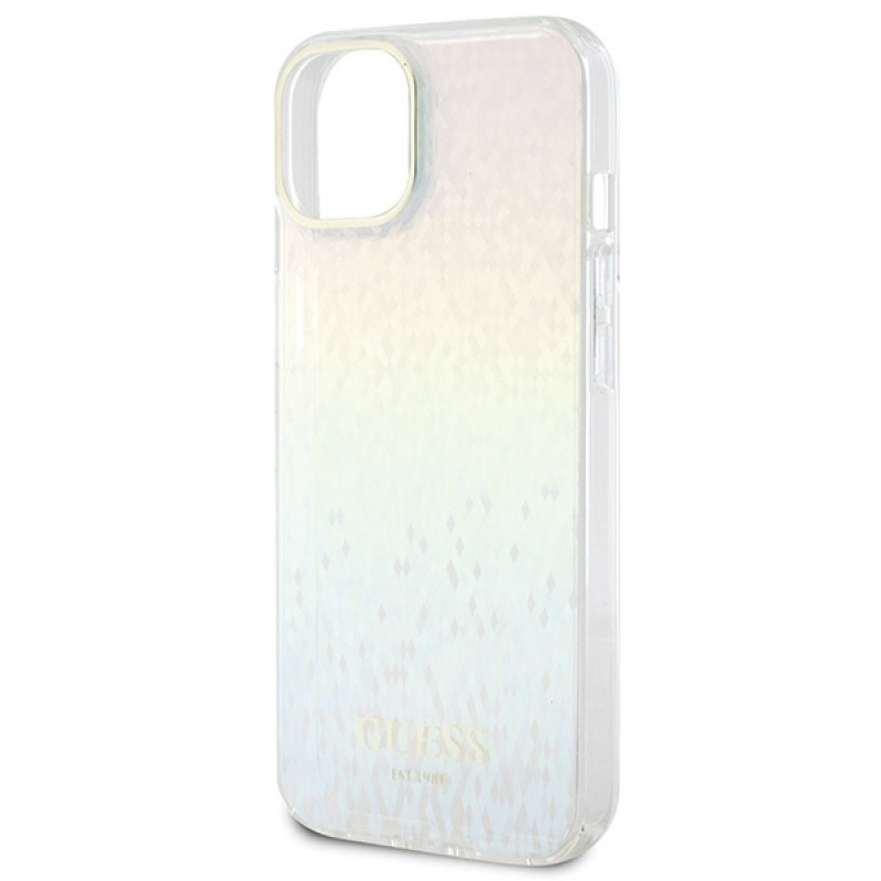 Guess GUHCP15SHDECMI IML Faceted Mirror Disco Iridescent -kovakotelo Apple iPhone 15 -puhelimelle, monivärinen