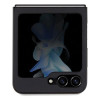 BMW BMHCZF5SLLBK Leather Hot Stamp -kovakotelo Samsung Galaxy Z Flip5 -puhelimelle, musta