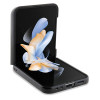 BMW BMHCZF5SLLBK Leather Hot Stamp -kovakotelo Samsung Galaxy Z Flip5 -puhelimelle, musta