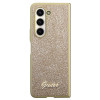 Guess GUHCZFD5HGGSHD Glitter Script -kovakotelo Samsung Galaxy Z Fold5 -puhelimelle, kulta