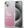 Hello Kitty HKHCP15SHDGKEP IML Gradient Electrop Kitty Head -kovakotelo Apple iPhone 15 6.1" -puhelimelle, pinkki