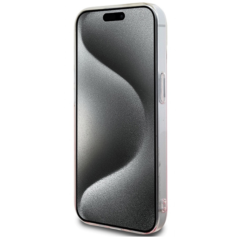 Hello Kitty HKHCP15SHDGKEP IML Gradient Electrop Kitty Head -kovakotelo Apple iPhone 15 6.1" -puhelimelle, pinkki