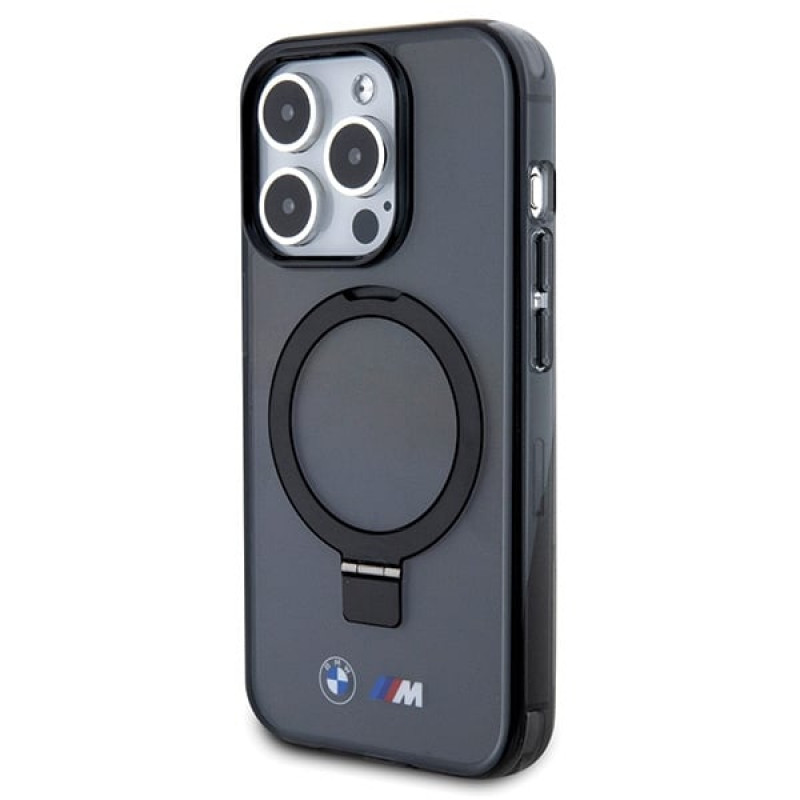 BMW BMHMP15LURSK Apple iPhone 15 Pro -kovakotelo Ring Stand M Collection MagSafe, musta