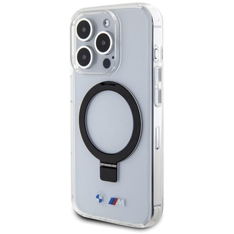 BMW BMHMP15LURST Apple iPhone 15 Pro -kovakotelo Ring Stand M Collection MagSafe, kirkas