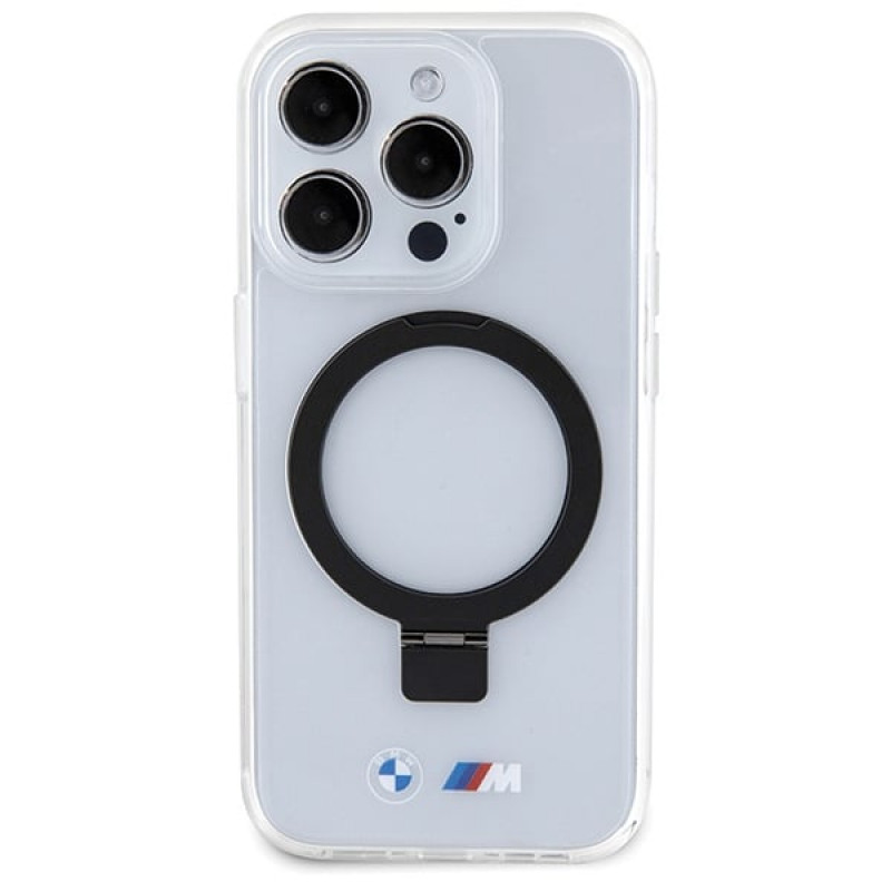 BMW BMHMP15LURST Apple iPhone 15 Pro -kovakotelo Ring Stand M Collection MagSafe, kirkas