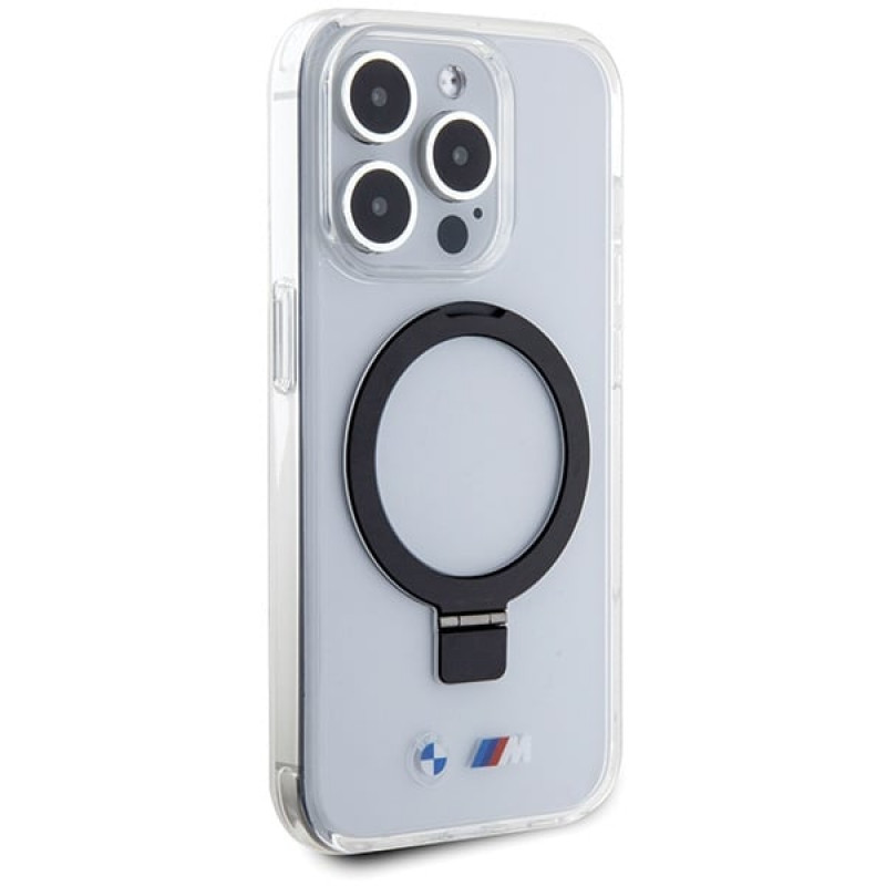 BMW BMHMP15LURST Apple iPhone 15 Pro -kovakotelo Ring Stand M Collection MagSafe, kirkas