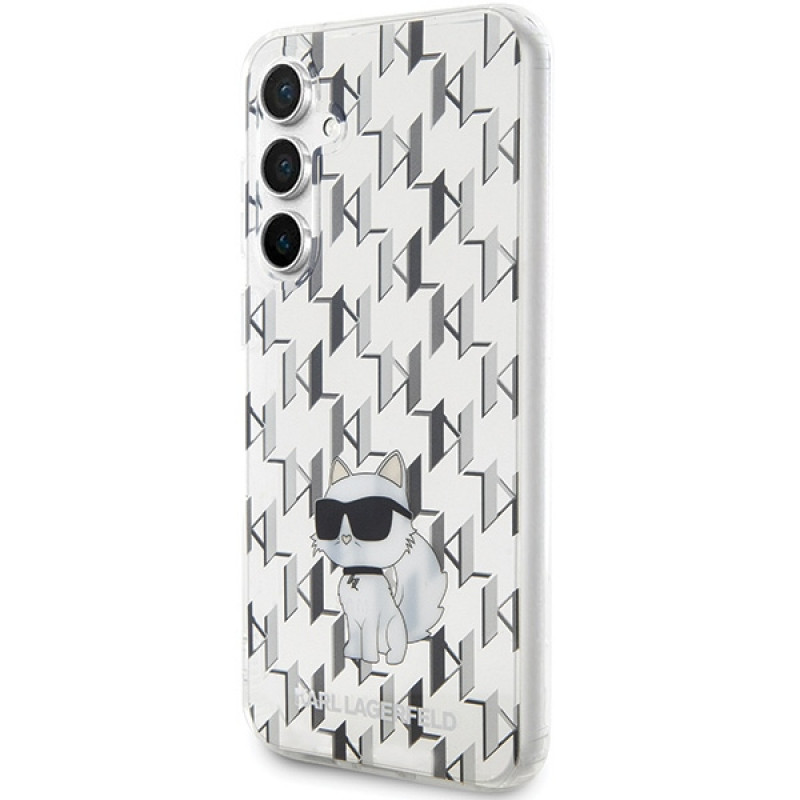 Karl Lagerfeld KLHCS23FEHNCMKLT Samsung Galaxy S23 FE (S711) hardcase Monogram Choupette, läpinäkyvä