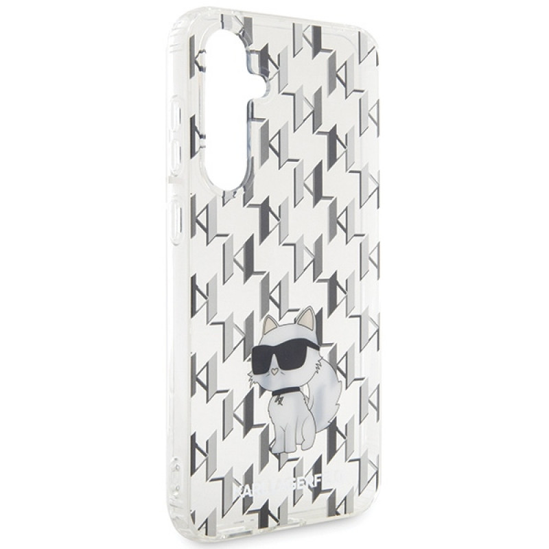 Karl Lagerfeld KLHCS23FEHNCMKLT Samsung Galaxy S23 FE (S711) hardcase Monogram Choupette, läpinäkyvä
