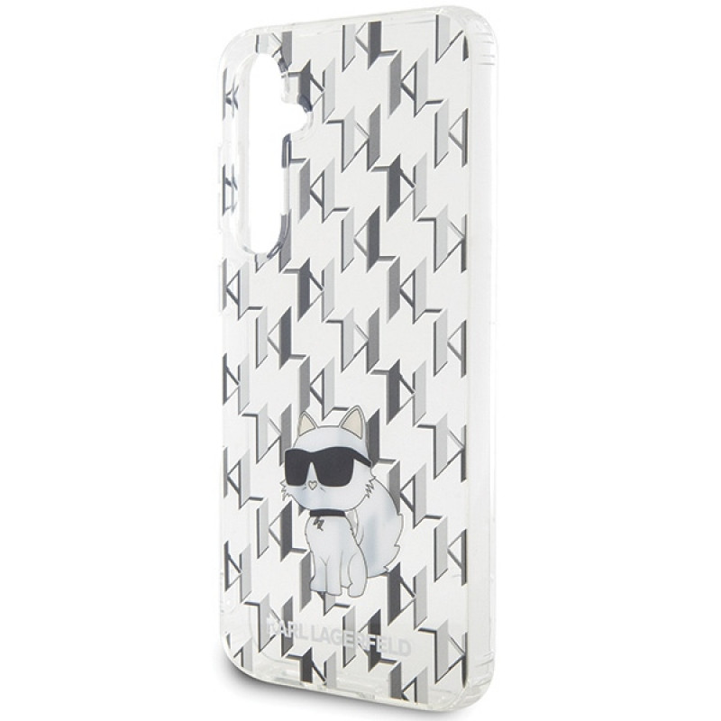 Karl Lagerfeld KLHCS23FEHNCMKLT Samsung Galaxy S23 FE (S711) hardcase Monogram Choupette, läpinäkyvä