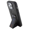 BMW BMHCP15LGSPCCK Apple iPhone 15 Pro -kovakotelo Grip Stand Smooth & Carbon, musta