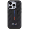 BMW BMHCP15LGSPCCK Apple iPhone 15 Pro -kovakotelo Grip Stand Smooth & Carbon, musta
